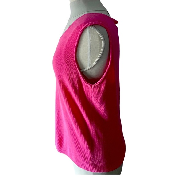 Talbots pink, mostly cotton soft sweater tank top. Size XL. Sleeveless. - Picture 3 of 9